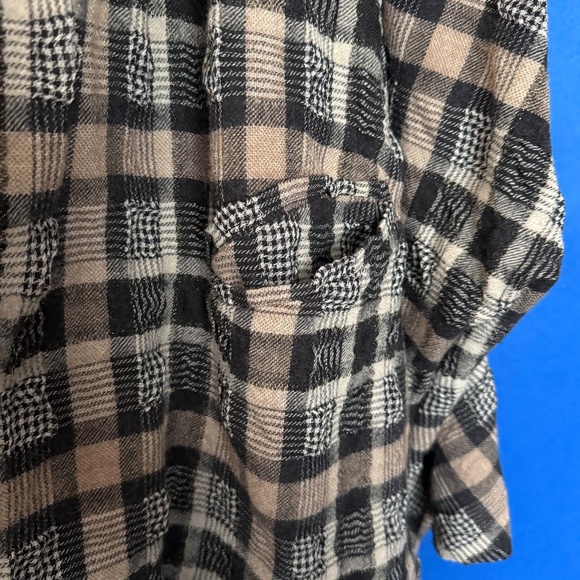 Transparente Women's Plus/OS Long sleeve Plaid blouse tunic top Lagenlook - Picture 5 of 6